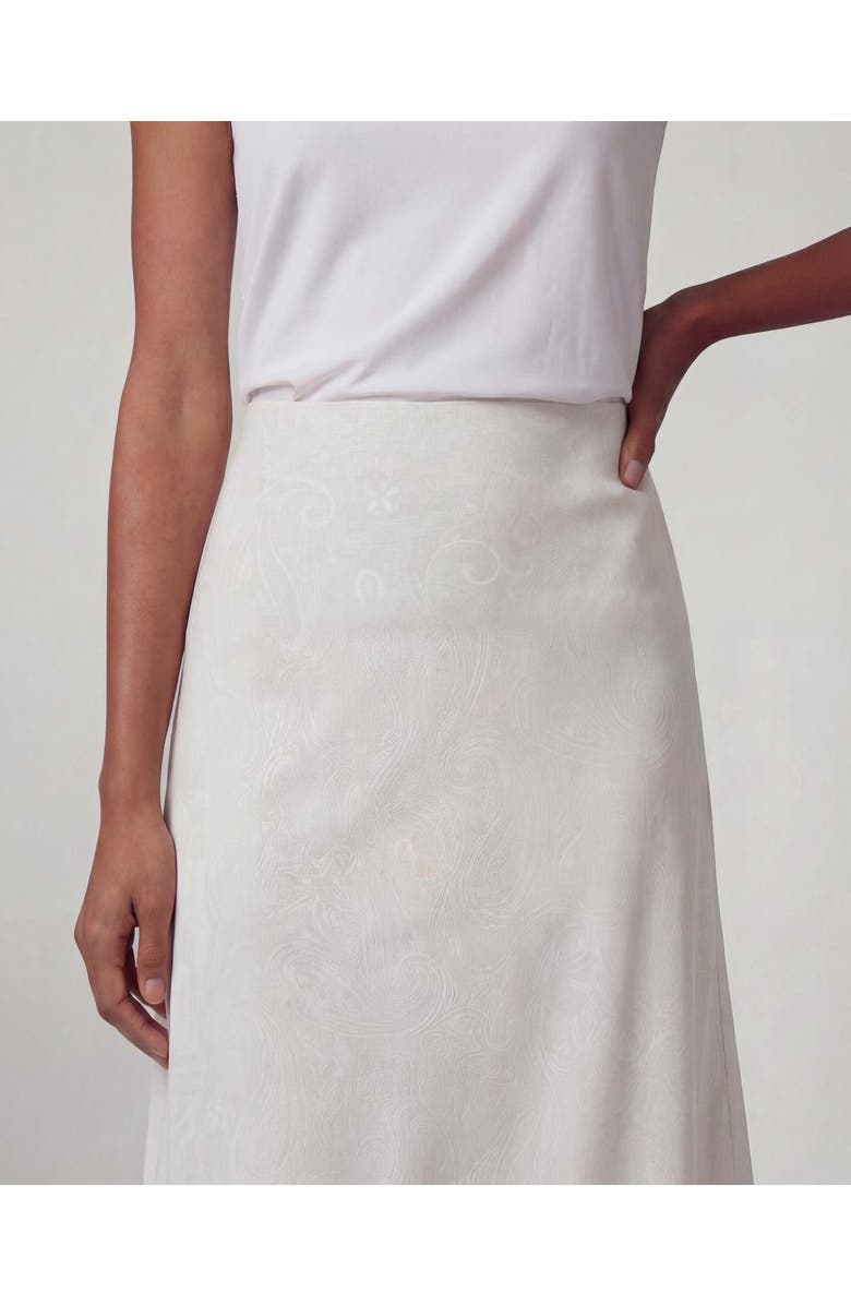 Lords of Harlech Paisley Explosion Womens Midi Skirt, Alternate, color, Paisley Explosion Ivory