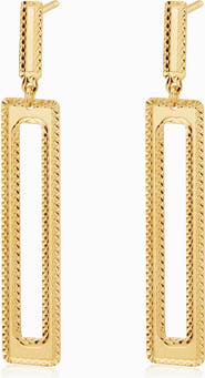 Oradina 14K Gold Frame Drop Earrings