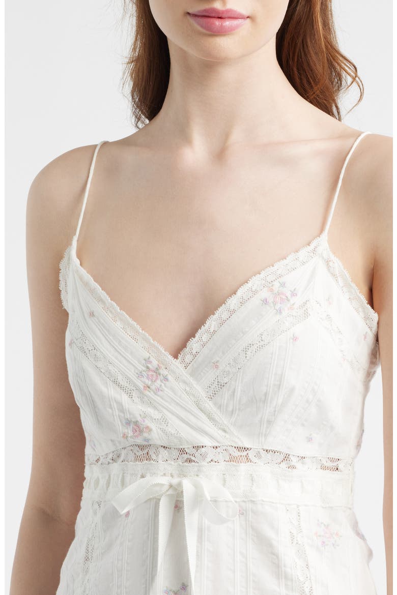 Sibelle Lace Cotton Minidress, Alternate, color, SUN BLEACHED MEADOW