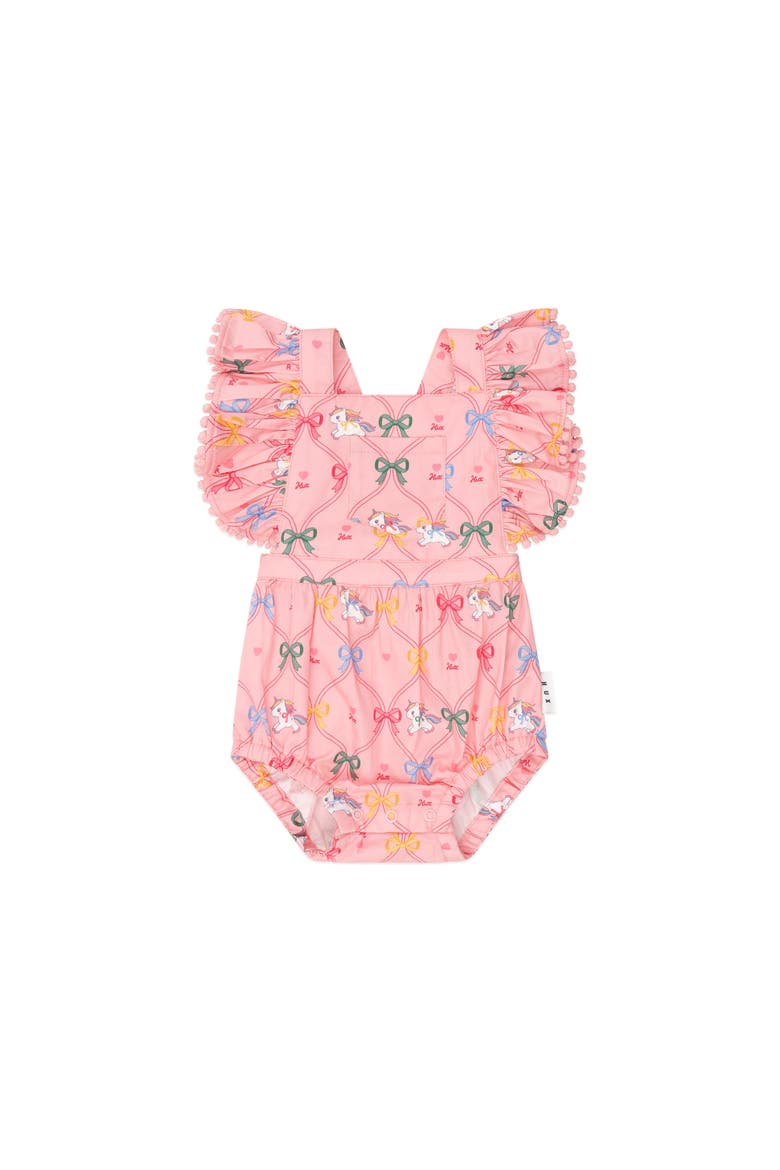 Unicorn Bow Playsuit, Main, color, Dusty Pink