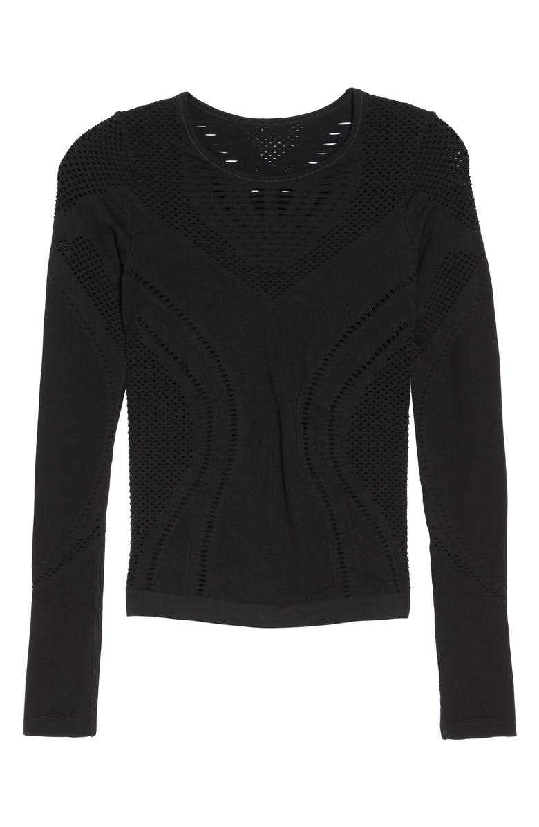 Alo Lark Mesh Inset Long Sleeve Yoga Top, Alternate, color, 
