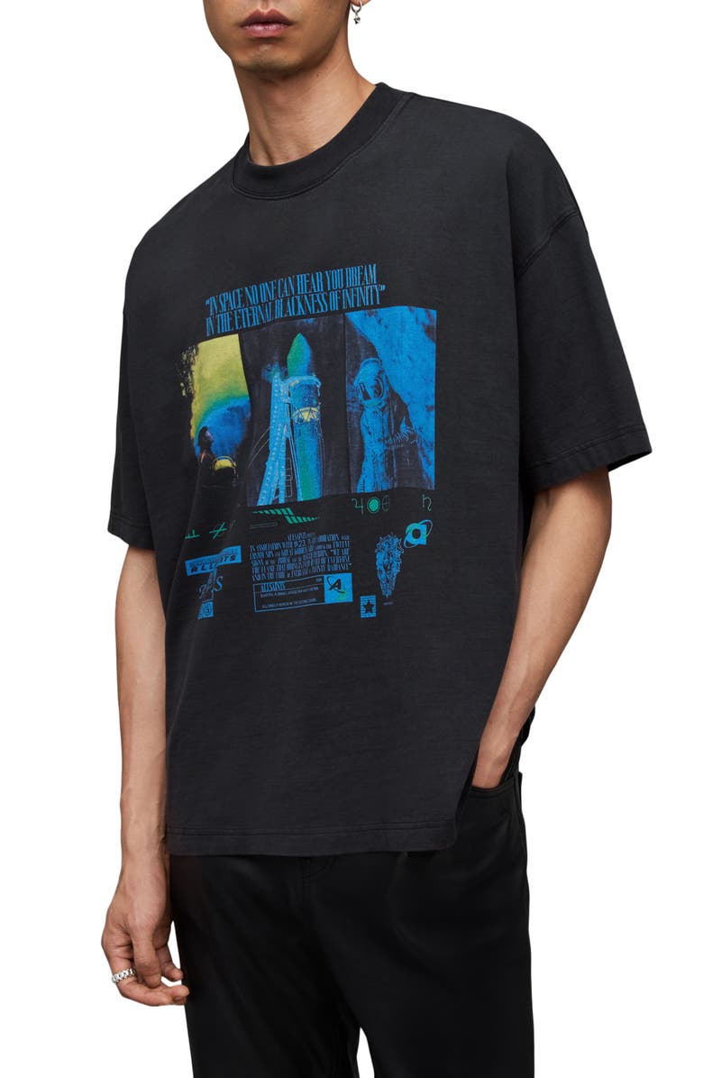 AllSaints Radiance Oversize Graphic T-Shirt, Main, color, 