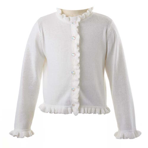 Rachel Riley Frill Cardigan In White