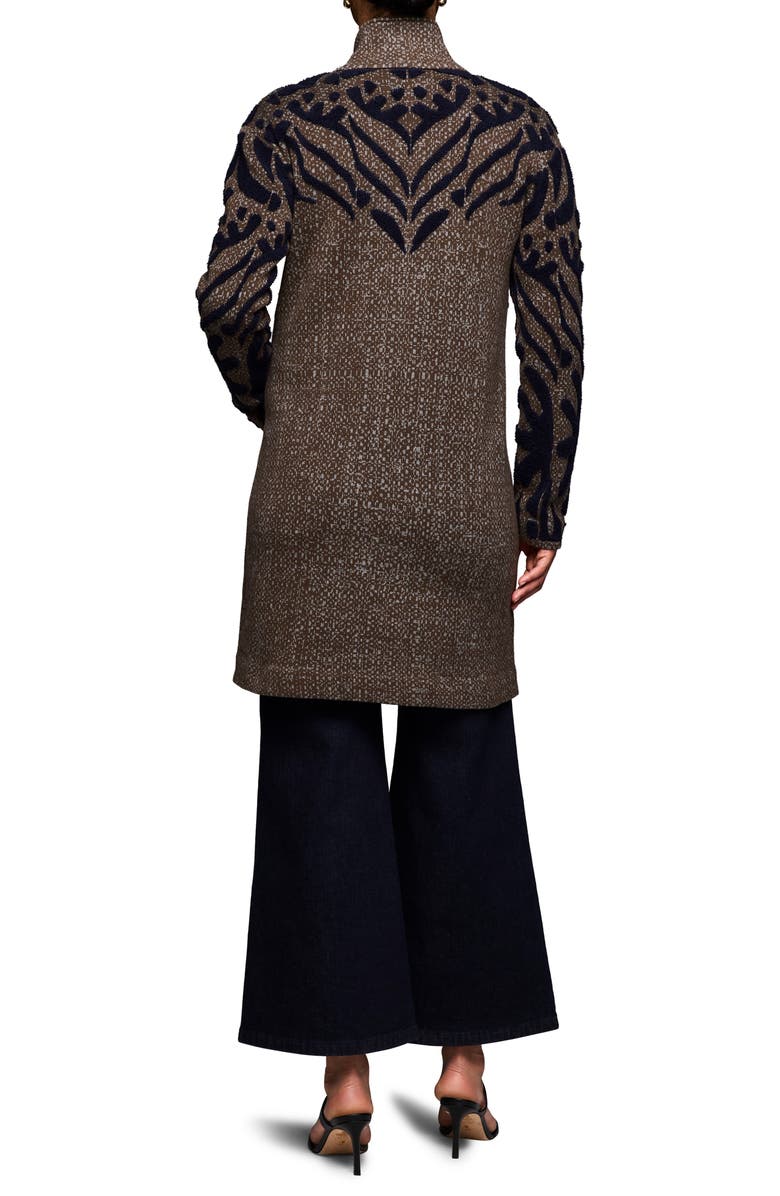 NIC+ZOE Tufted Detail Double Knit Coat, Alternate, color, Brown Multi