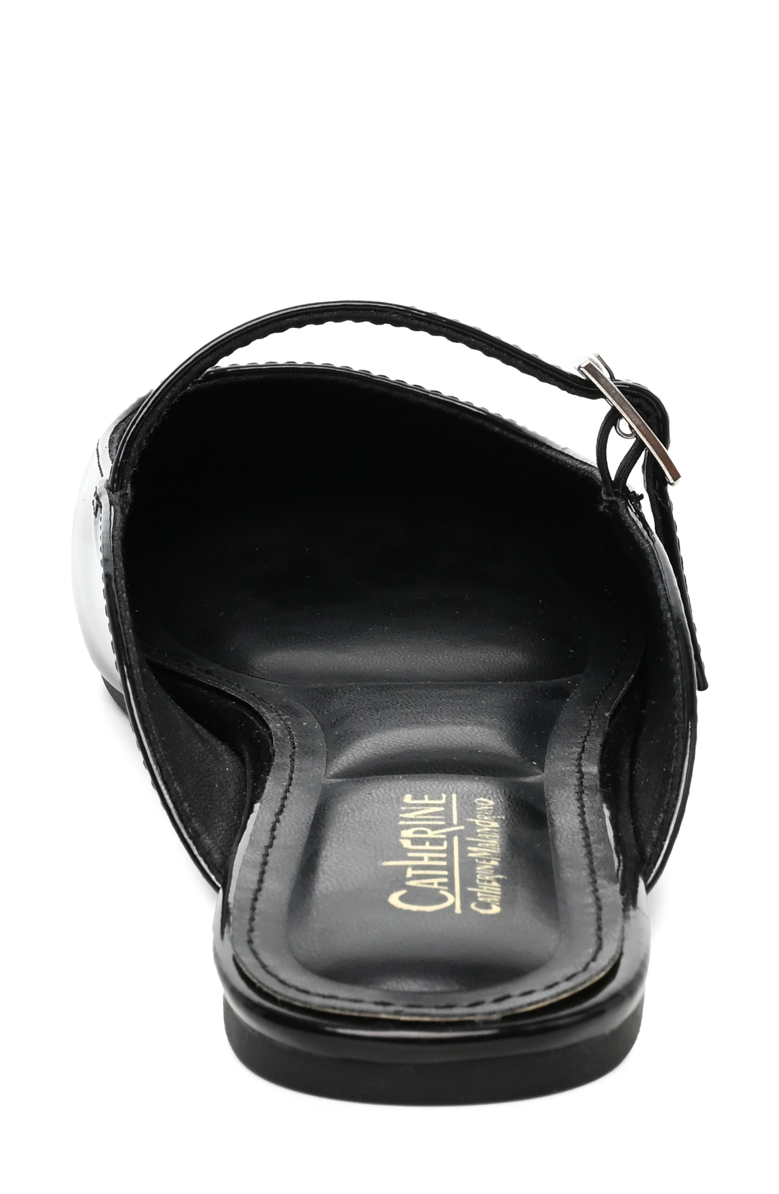 Glossy Buckle Mule, Alternate, color, BLACK PATENT