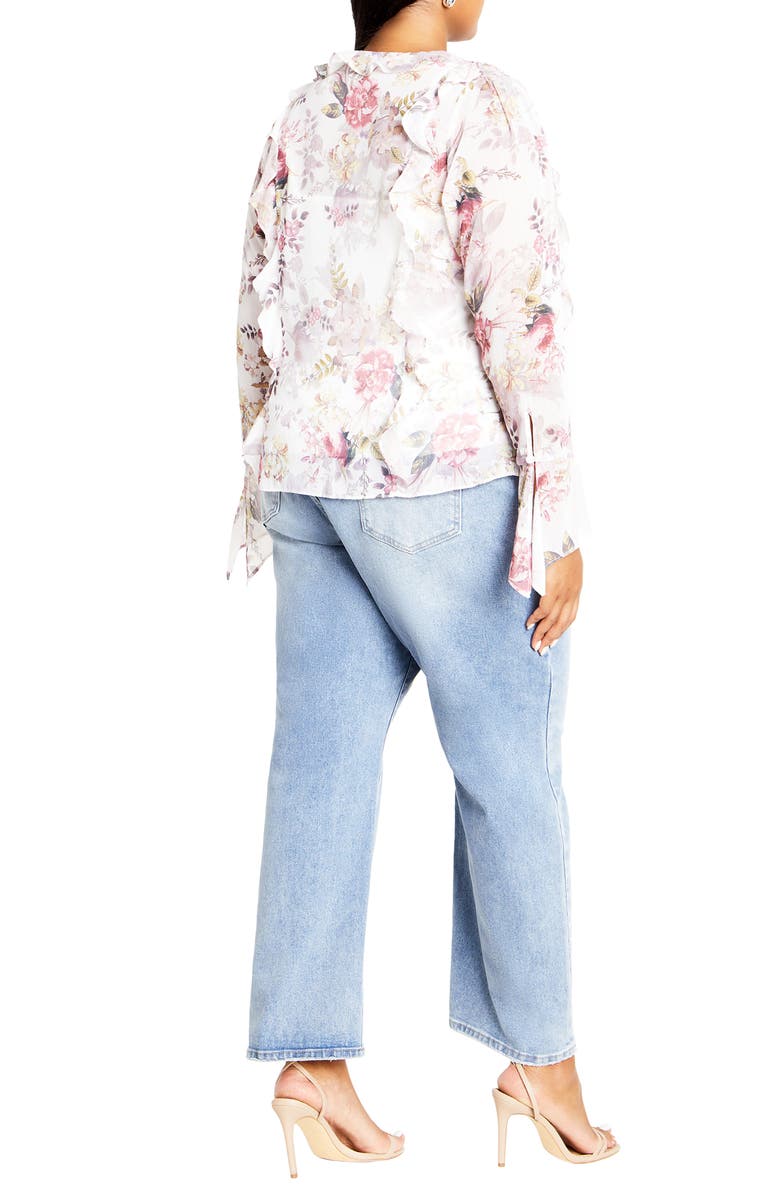City Chic Sweet Nothings Ruffle Top, Alternate, color, Pastel Floral