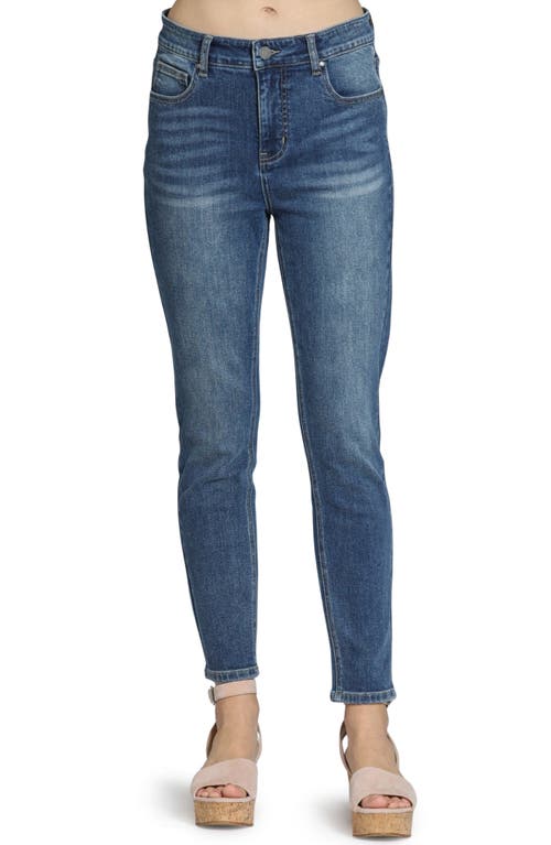 Apny Ankle Skinny Jeans In Medium Indigo