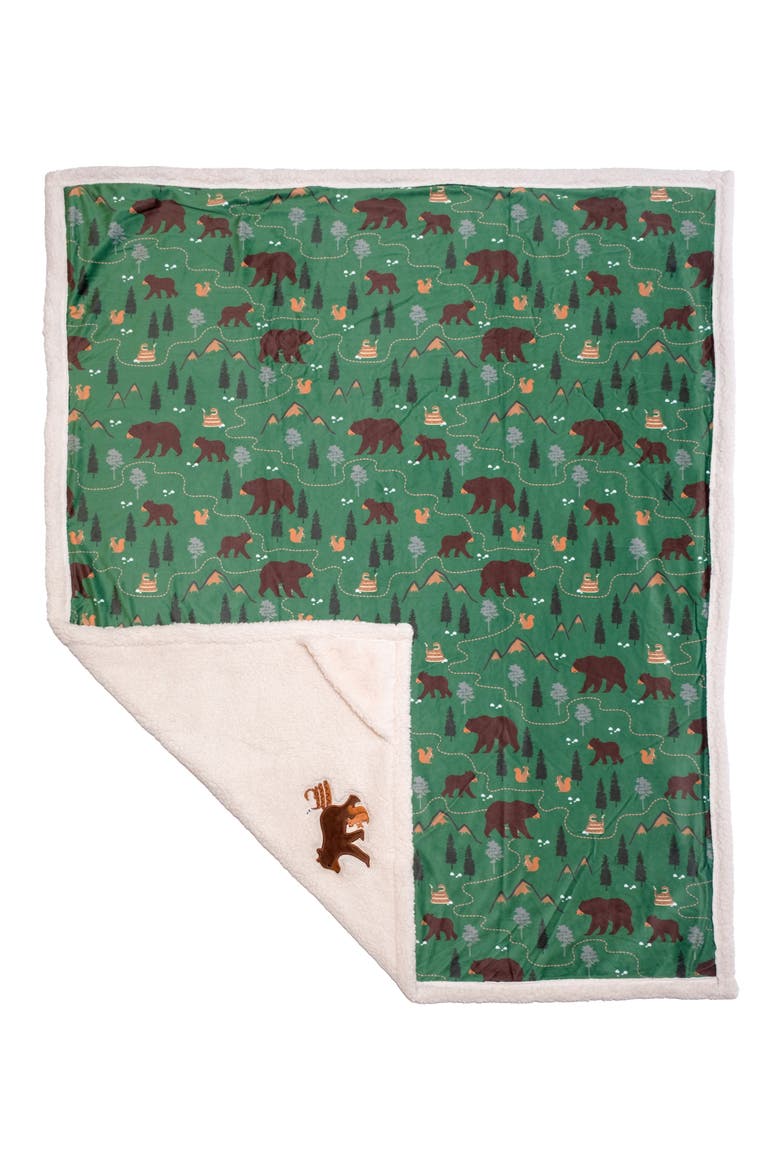 Camping Trails Reversible Fleece Baby Blanket, Alternate, color, COCONUT