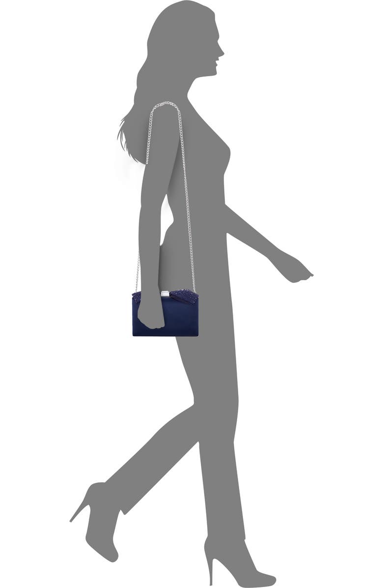 Nina Selena Frame Clutch, Alternate, color, Navy