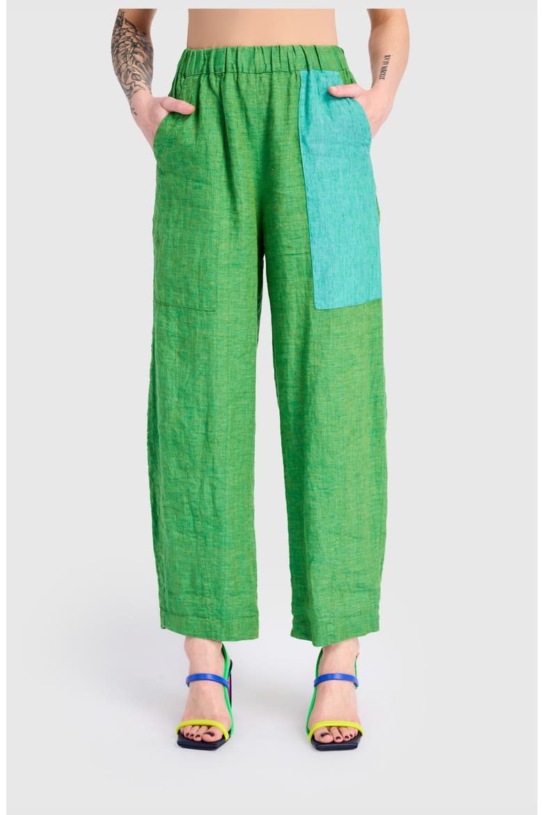 Linen Vacation Pants, Main, color, Green