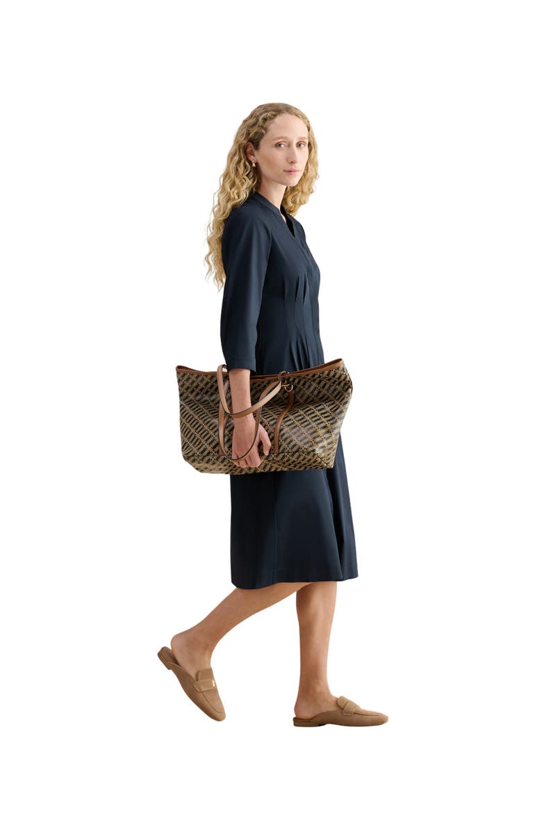 HOBBS LONDON Emmaline 3/4 Sleeve V-Neck Midi Dress, Alternate, color, Navy