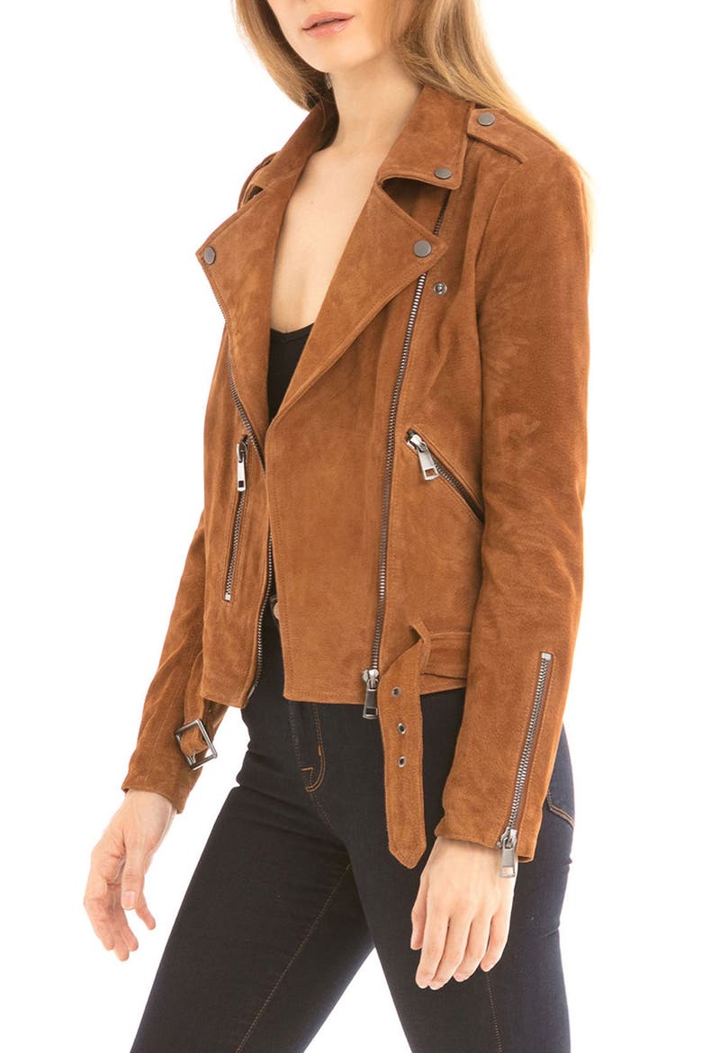 BAGATELLE.NYC  Suede Jacket, Alternate, color, BRANDY