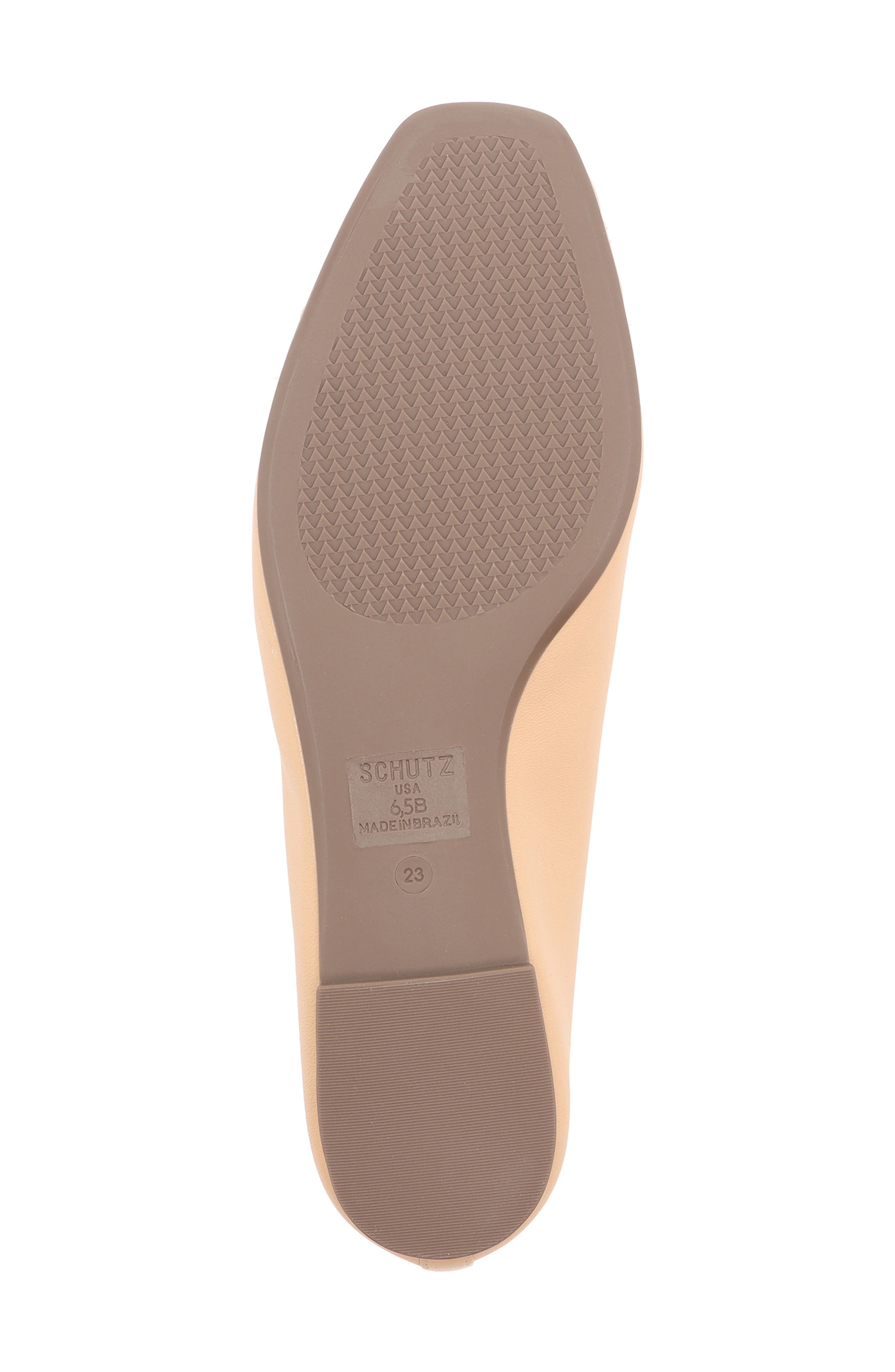 Arissa Square Toe Ballet Flat, Alternate, color, HONEY BEIGE LEATHER