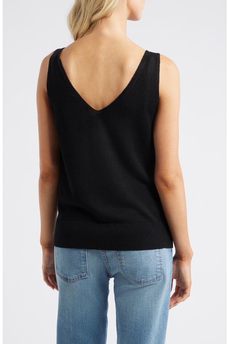 Addison Linen Blend Sweater Tank, Alternate, color, BLACK