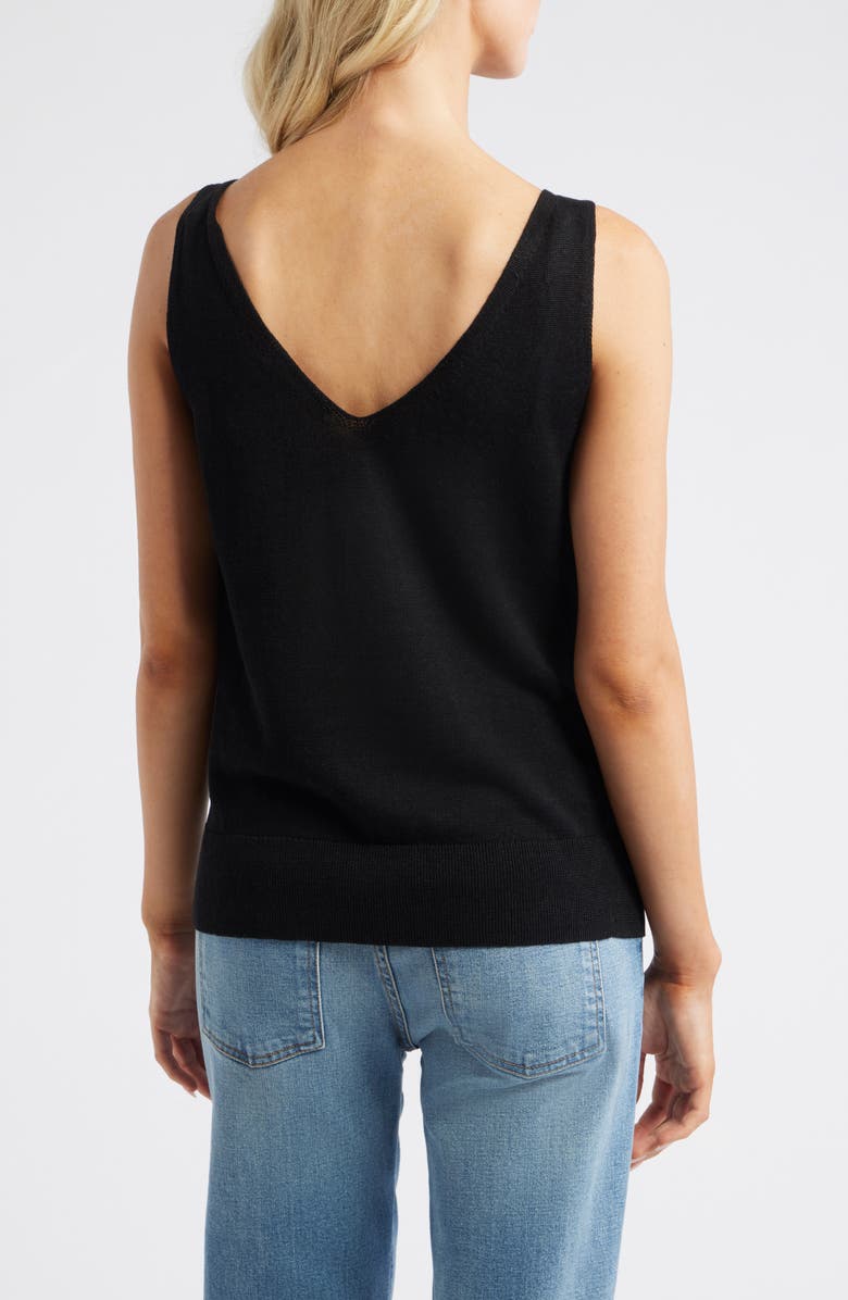 Tommy Bahama Addison Linen Blend Sweater Tank, Alternate, color, Black