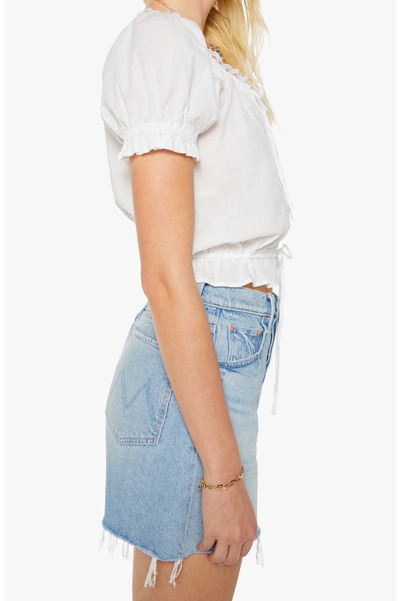 The Love Letter Cotton Drawstring Waist Shirt, Alternate, color, WHITE