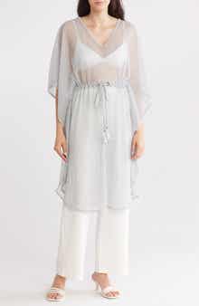 AREA STARS Metallic Drawstring Waist Poncho