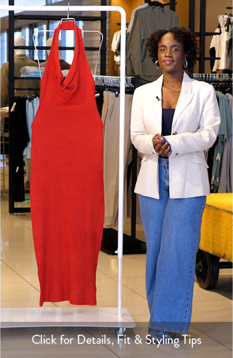 Halter Neck Knit Maxi Dress, sales video thumbnail
