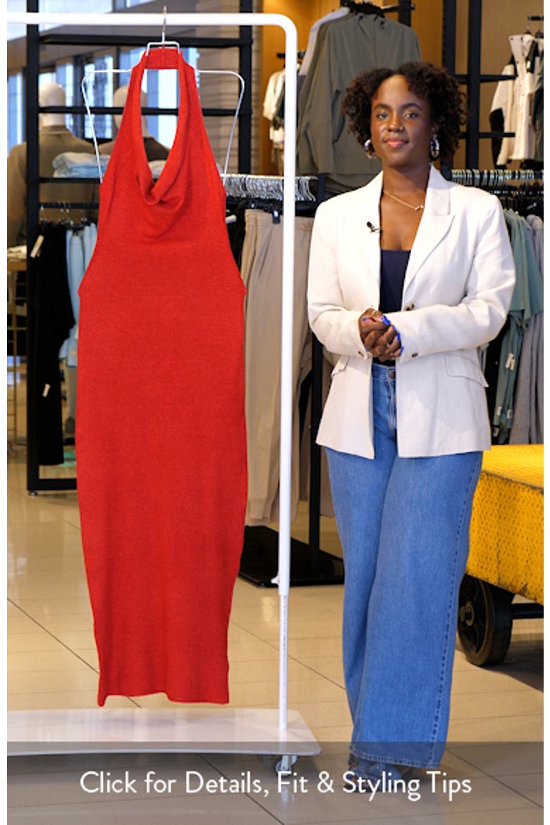 Halter Neck Knit Maxi Dress video