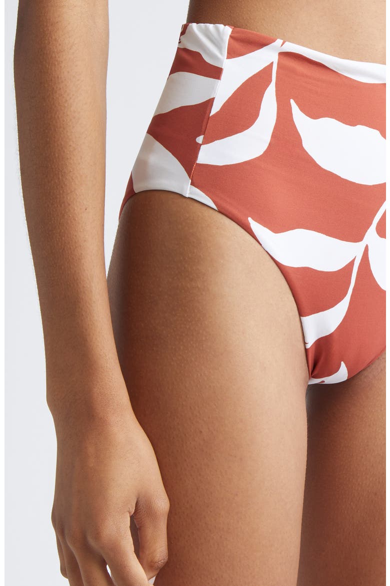 Stilla Print Bikini Bottoms, Alternate, color, RUST