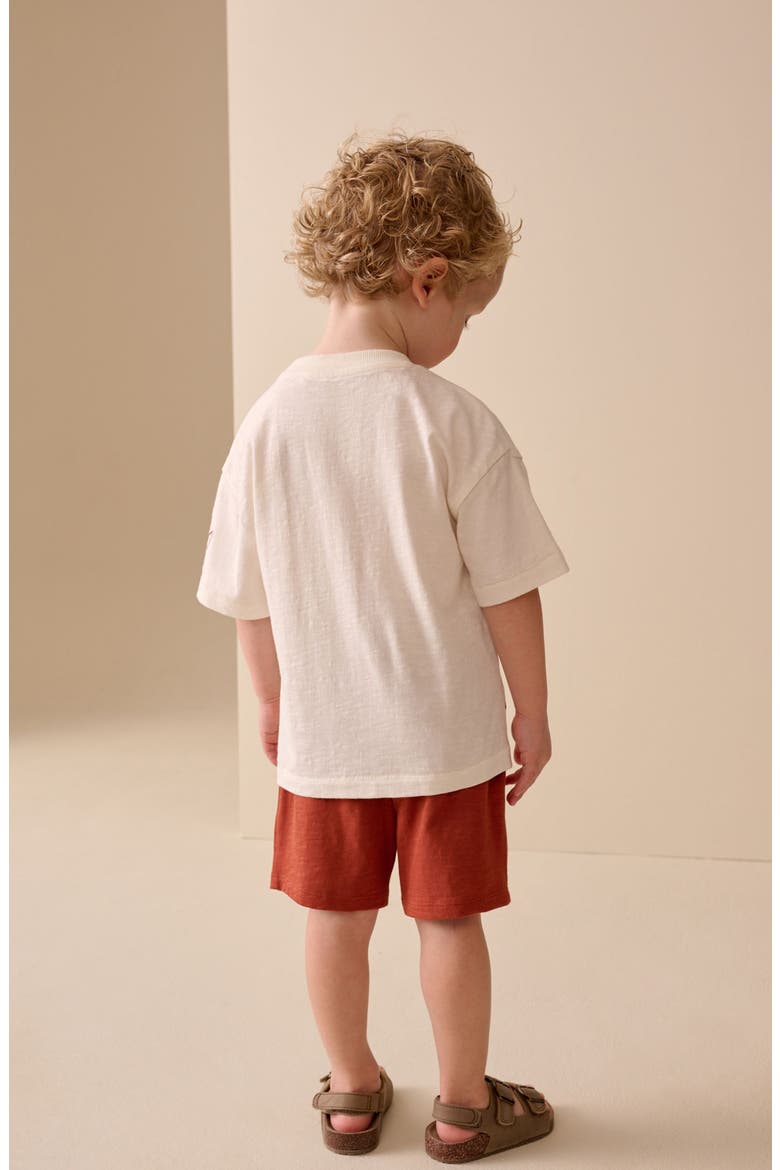 Kids' Embroidered T-Shirt & Shorts Set, Alternate, color, NEUTRAL