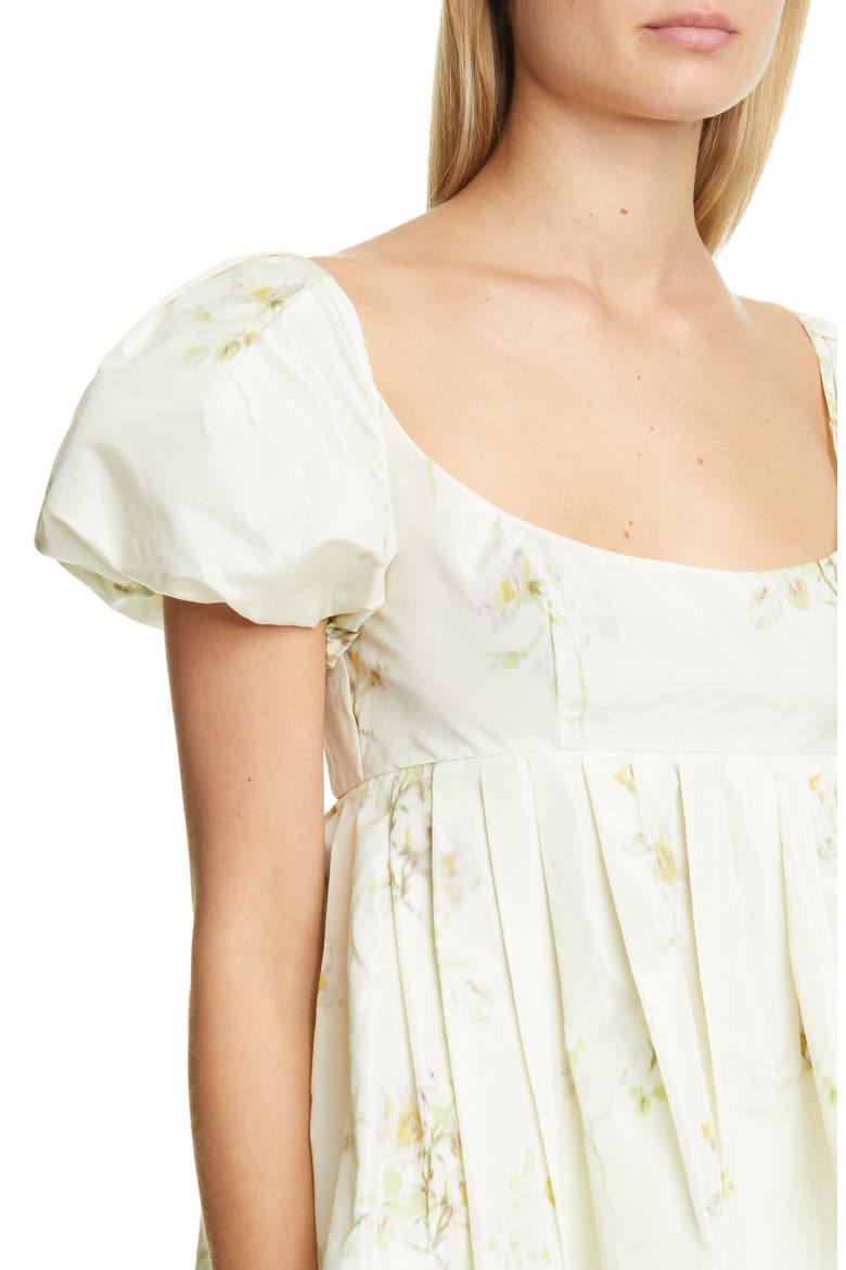 Floral Print Babydoll Top, Alternate, color, NATURAL
