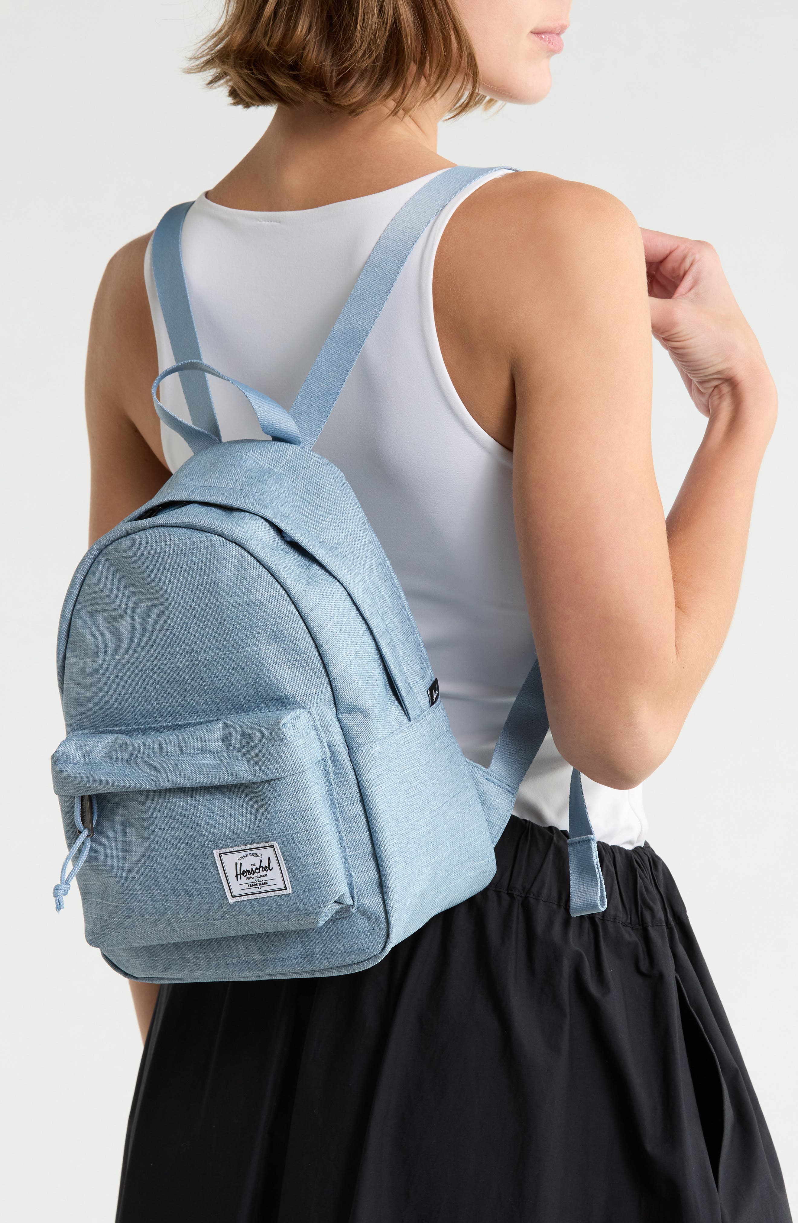 Classic Mini Backpack, Alternate, color, ASHLEY BLUE CROSSHATCH