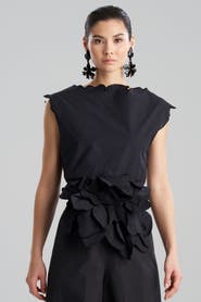 Natori TECH COTTON TAFFETA Obi Belt with Embroidery