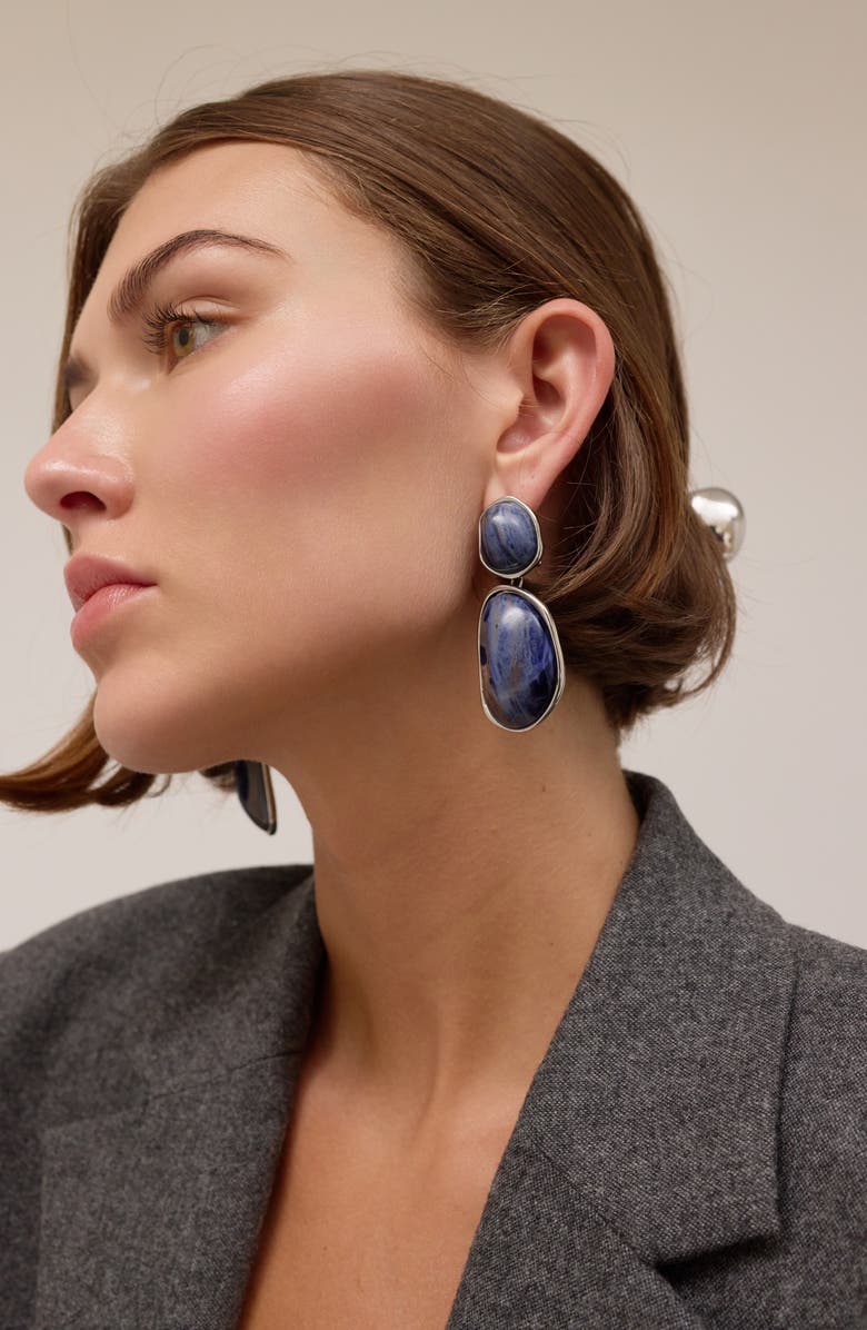 LELET NY Zoe Semiprecious Stone Drop Earrings, Alternate, color, Lapis