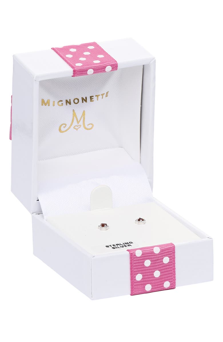 Mignonette Kids' Gen Flower Stud Earrings, Alternate, color, White Topaz