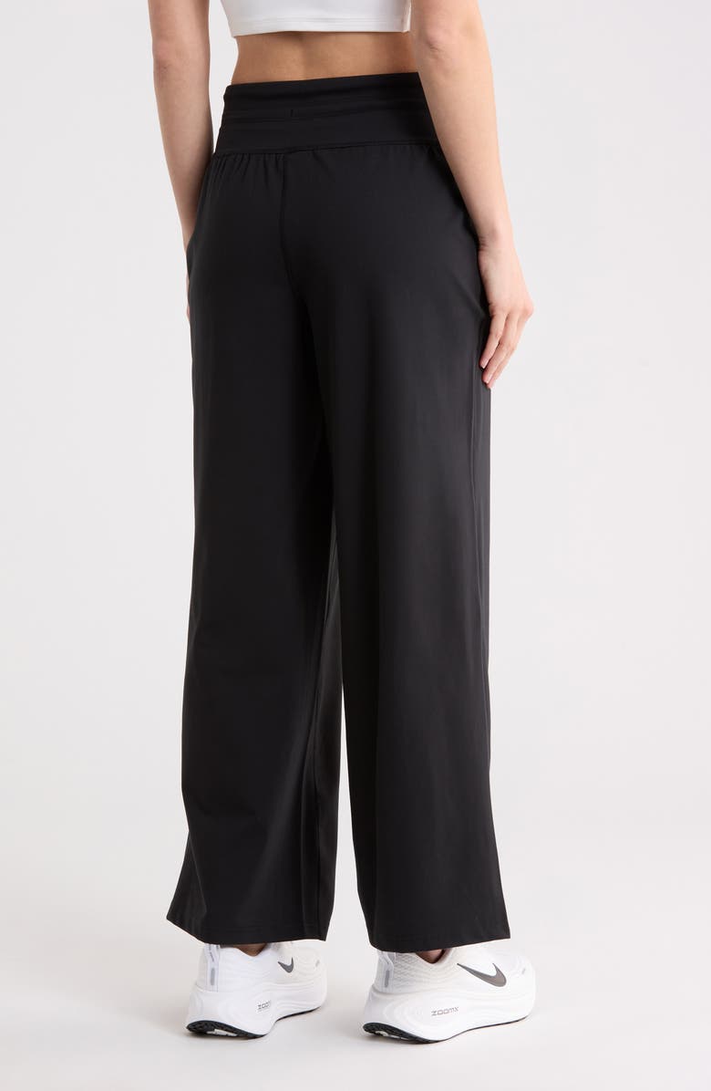 90 DEGREE BY REFLEX Interlock High Waist Pintuck Wide Leg Pants, Alternate, color, Black
