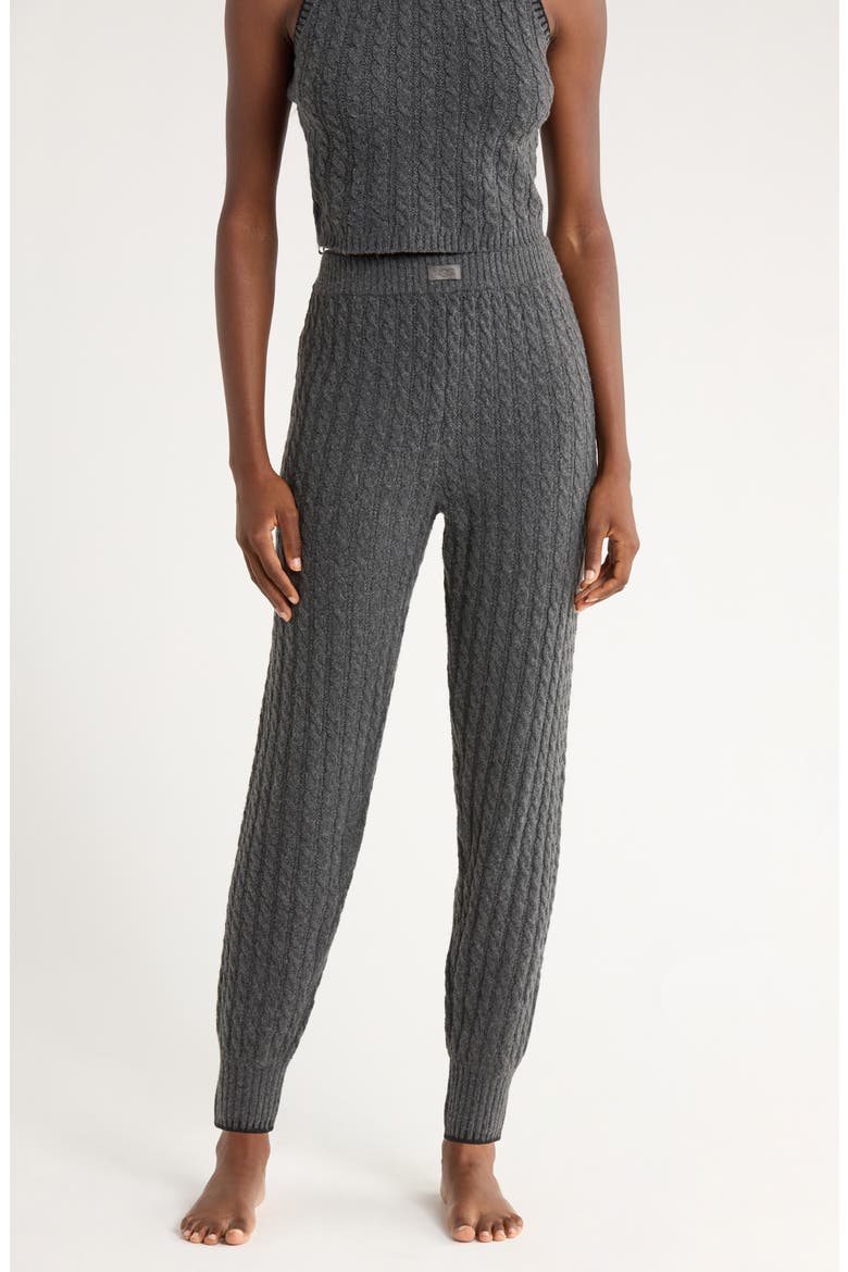 Lorelai Cable Joggers, Main, color, CHARCOAL HEATHER
