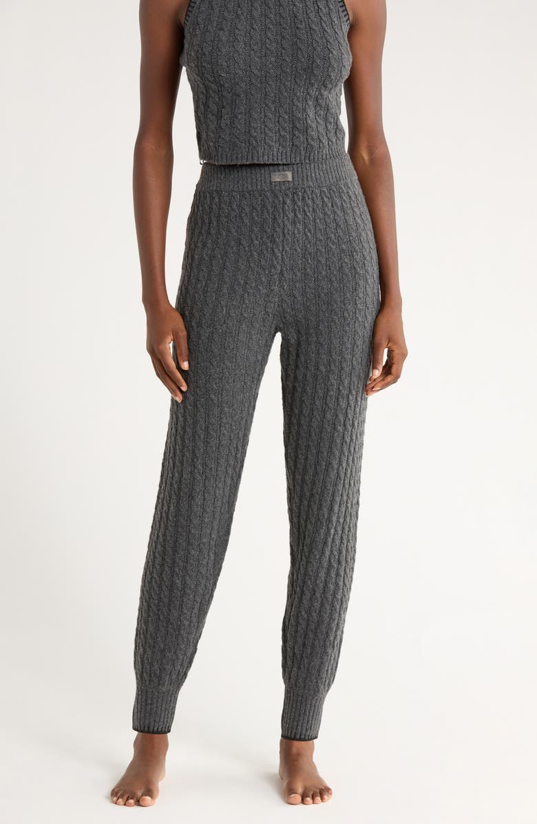 UGG<sup>®</sup> Lorelai Cable Joggers, Main, color, Charcoal Heather