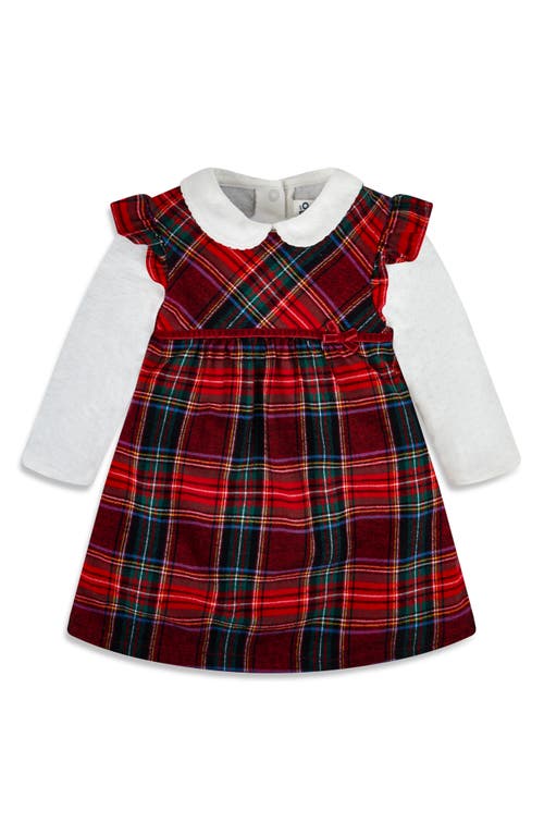 JOJO MAMAN BEBE Tartan Plaid Cotton Dress & Bodysuit Set in Red at Nordstrom, Size 18-24M
