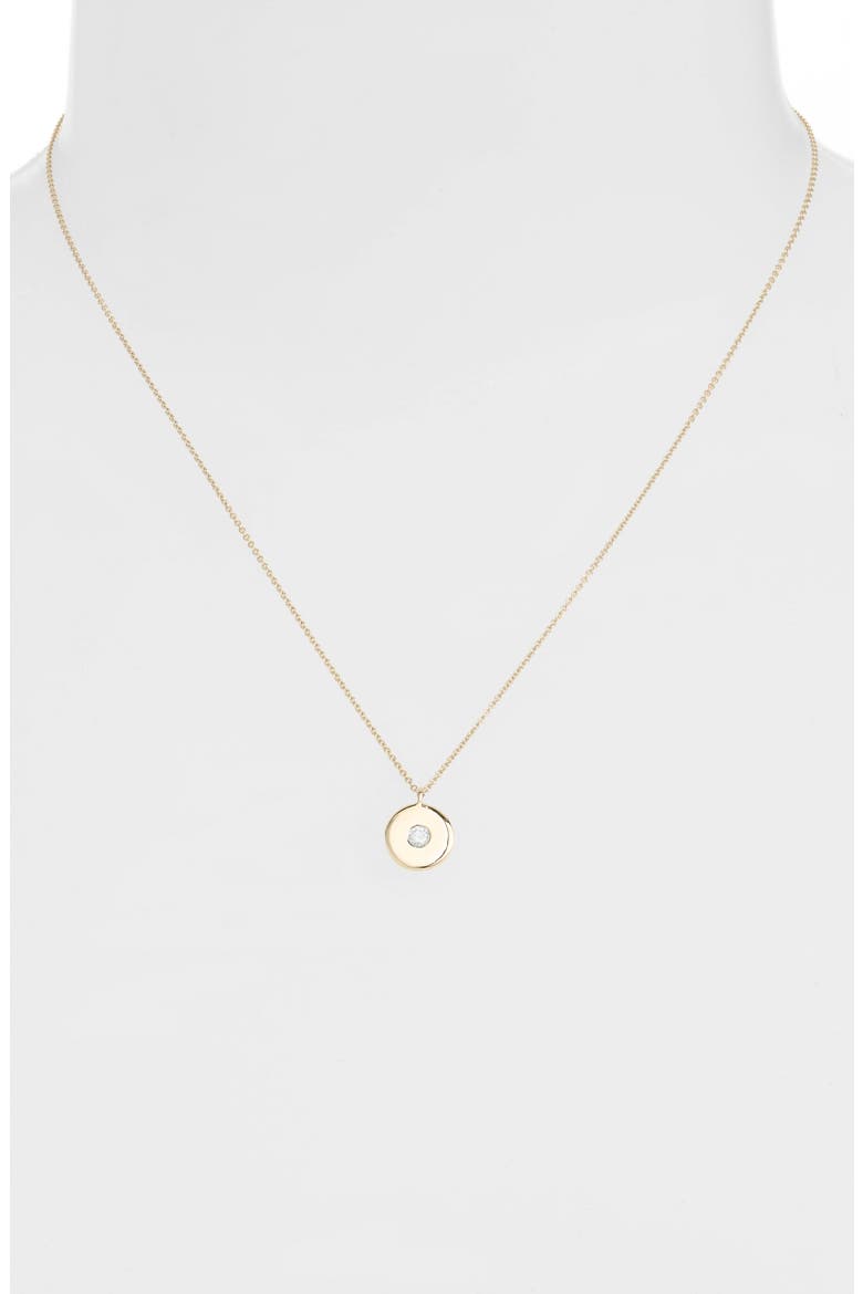 Ofira Circular Pendant Necklace (Nordstrom Exclusive), Alternate, color, DIAMOND/ YELLOW GOLD
