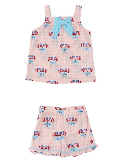 Bow Tank & Short Pajama Set (Toddler, Kids)