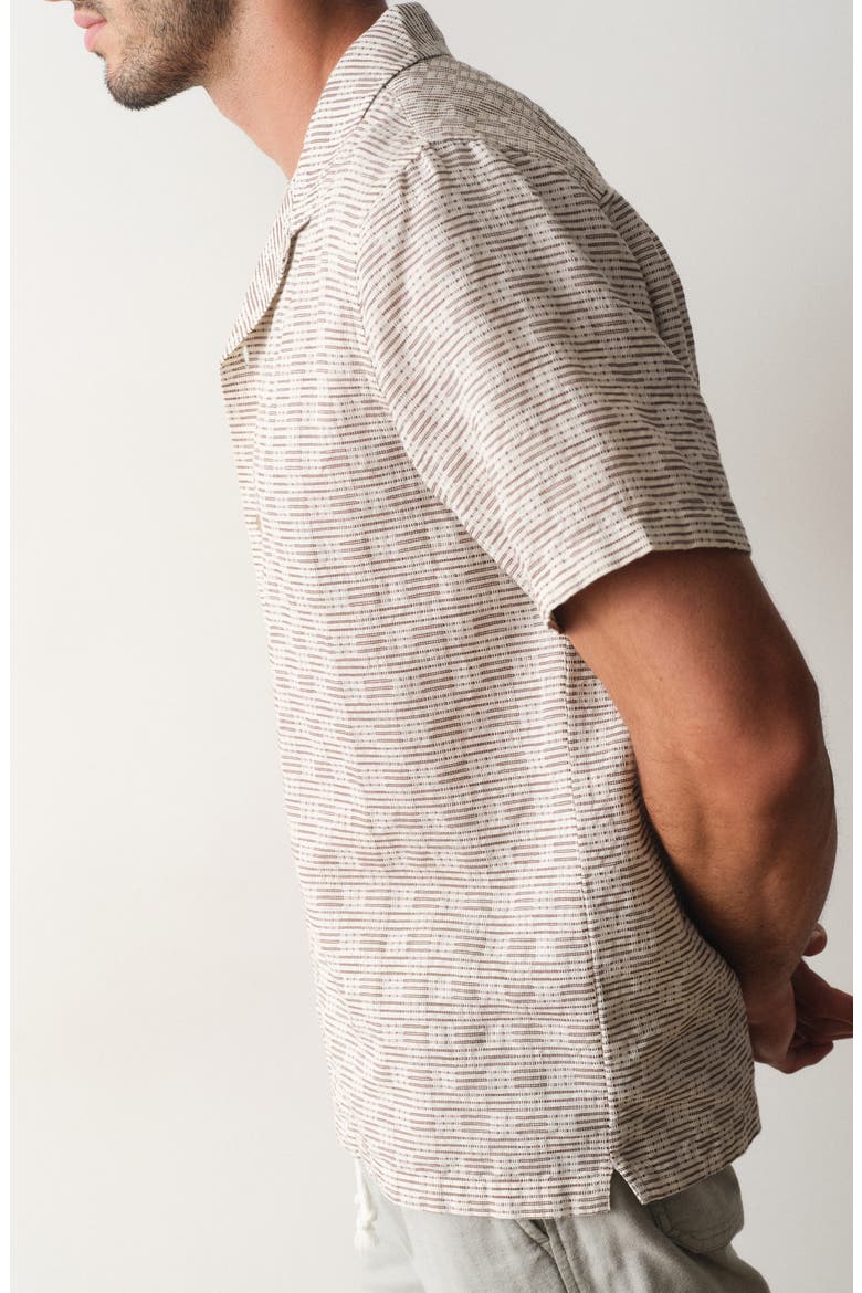 Dobby Resort Shirt, Alternate, color, NATURAL/ BROWN CHECK