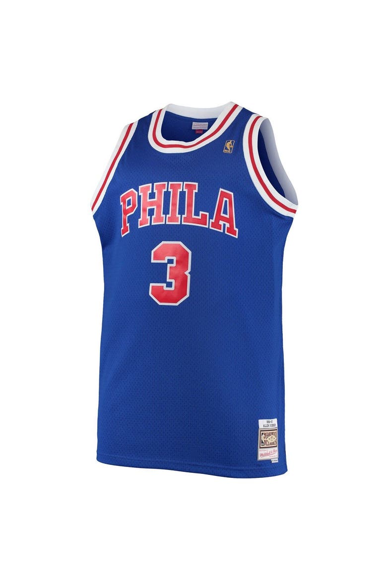 Men's Mitchell & Ness Allen Iverson Royal Philadelphia 76ers 1996/97 Big & Tall Hardwood Classics Swingman Jersey, Alternate, color, Royal