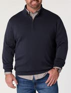 Harbor Bay by DXL Big & Tall Quarter-Zip Pullover Sweater