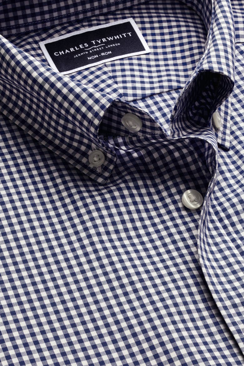 Non-Iron Stretch Check Short Sleeve Shirt, Alternate, color, Royal Blue