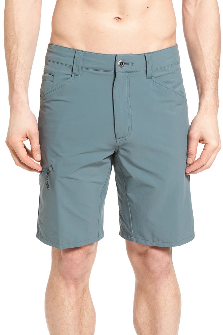 Quandary Water Repellent Stretch Hiking Shorts, Main, color, NOUVEAU GREEN