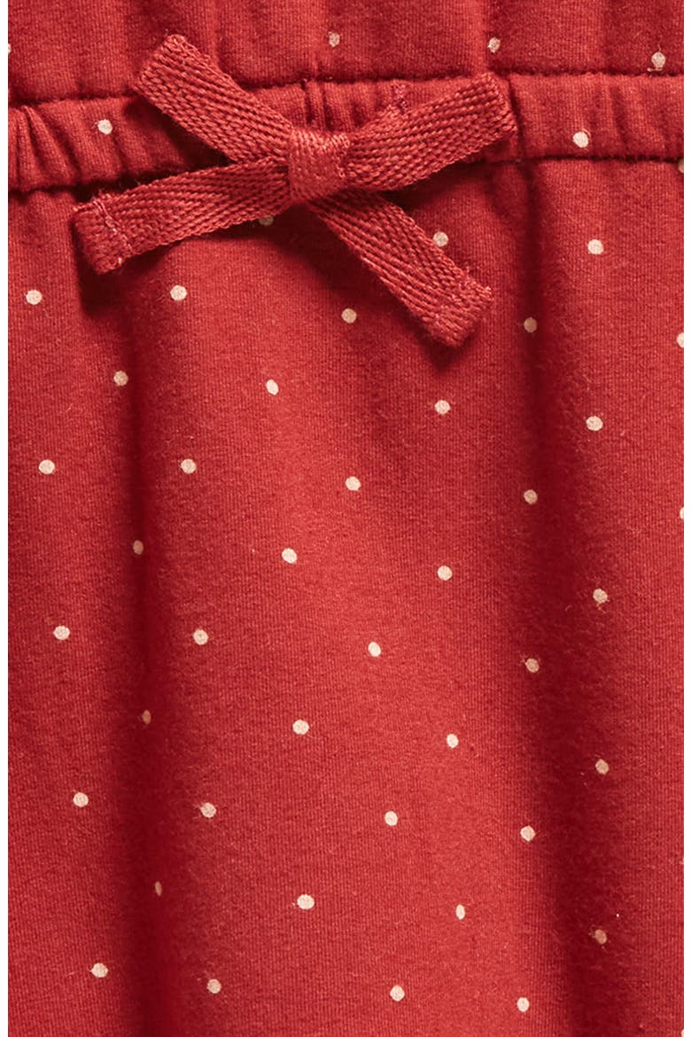 Print Fleece Romper, Alternate, color, RED SUN MINI DOTS
