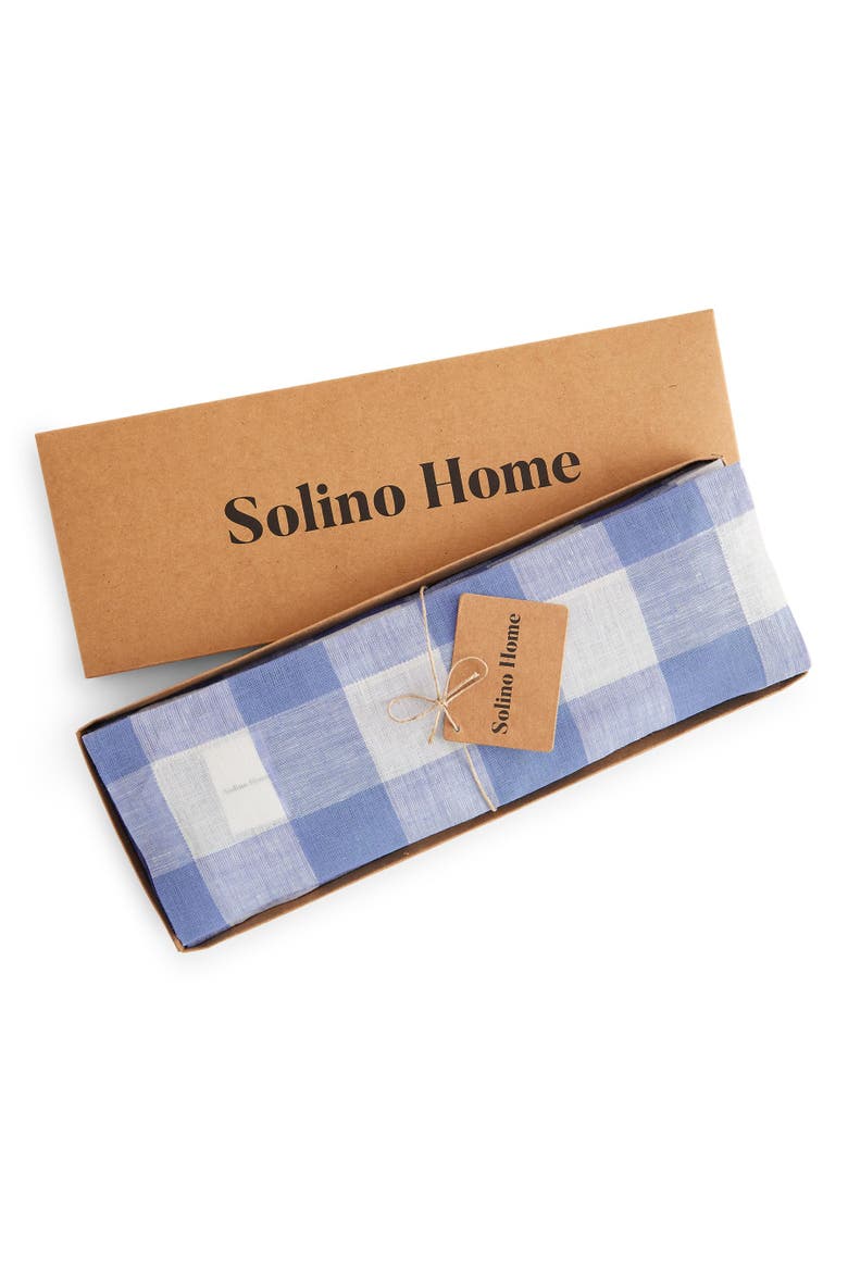 Linen Placemats Set of 4, 14 x 19" - Buffalo Check, Alternate, color, Hydrangea Blue