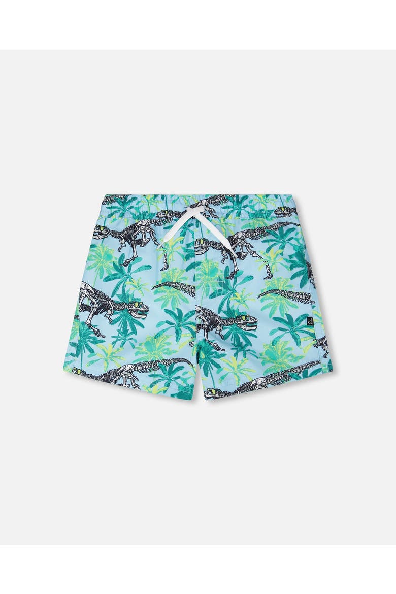 Mid Thigh Skeleton Boardshorts, Main, color, Blue Skeleton Print