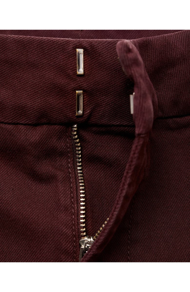 MANGO High Waist Wide Leg Twill Pants, Alternate, color, Wine