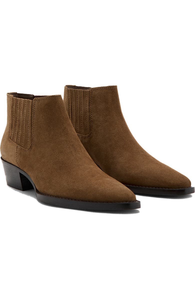 MANGO Block Heel Chelsea Boot, Main, color, Tobacco Brown
