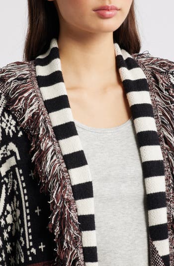 Howdy Cowboy Jacquard Longline Cardigan