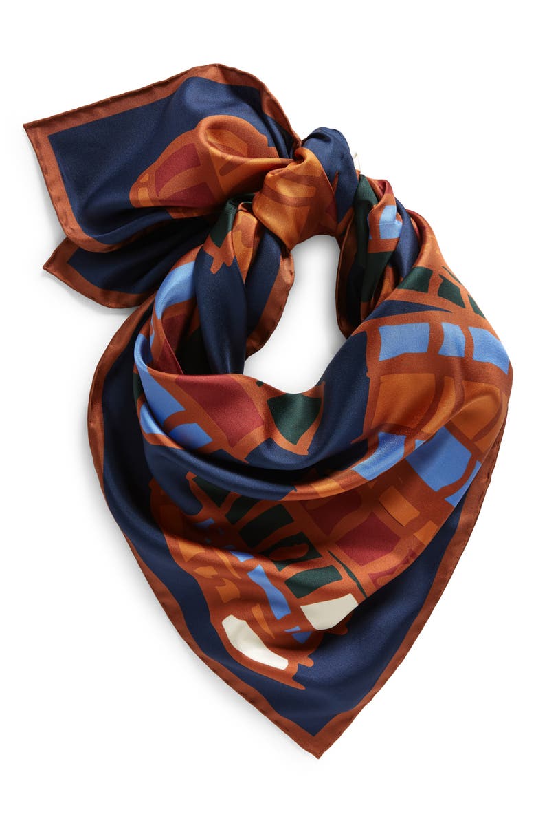 Lafayette 148 New York Stacks Print Silk Scarf, Alternate, color, 