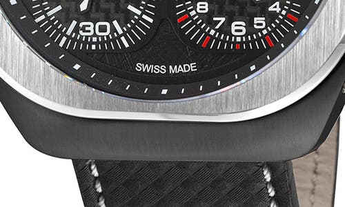 Gv2 Quattro Zone Leather Strap Watch, 54mm In Black/blue