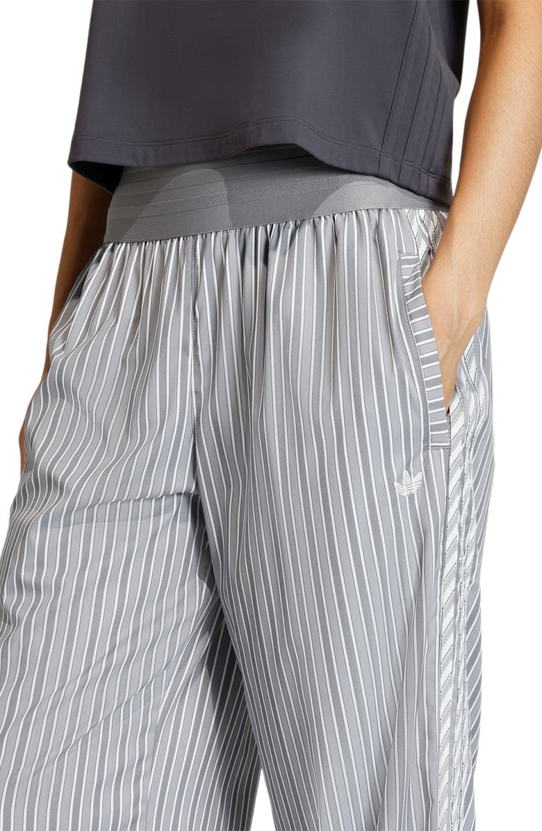 adidas Originals Stripe Wide Leg Pant, Alternate, color, Grey Three/ Utility Black